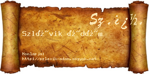 Szlávik Ádám névjegykártya